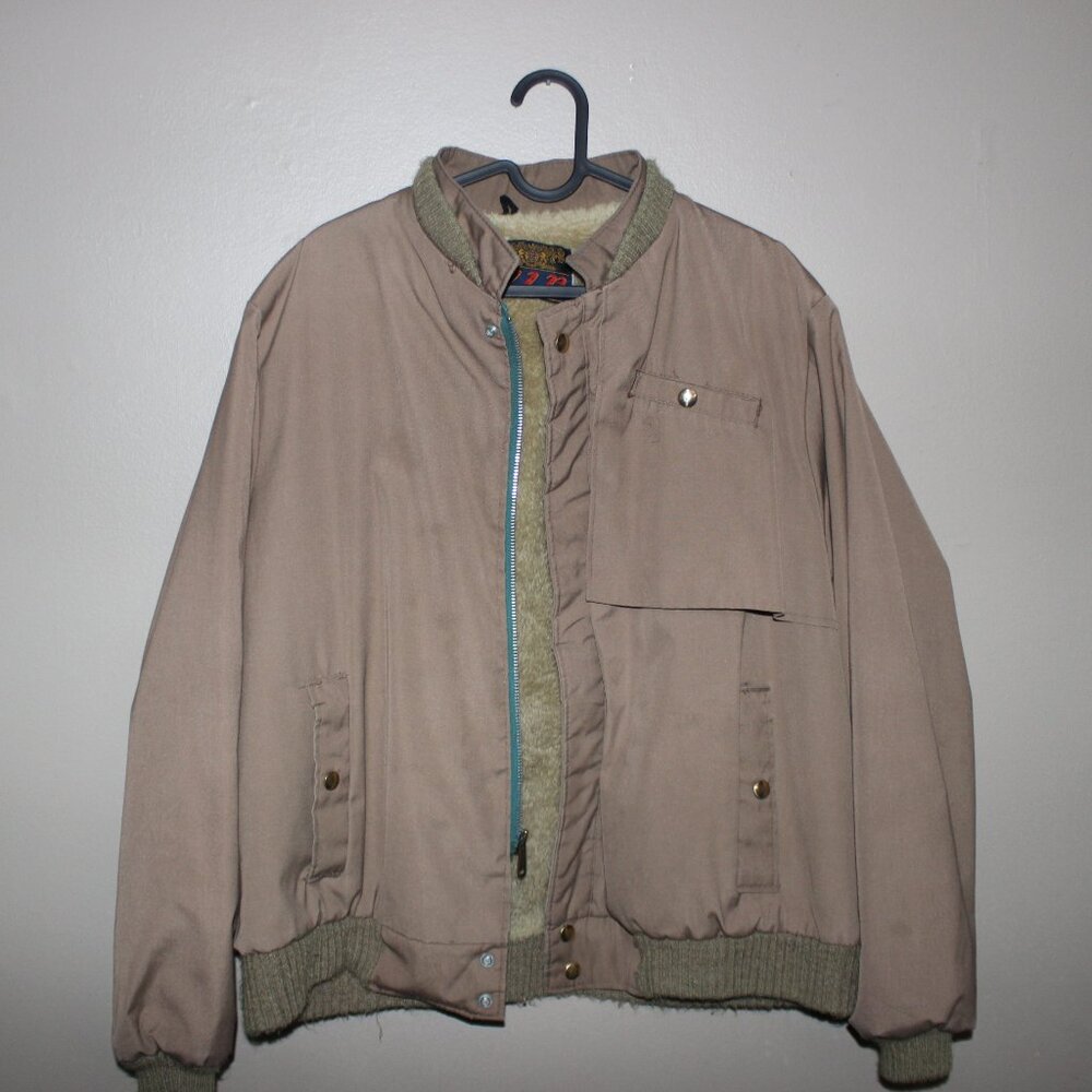 Vintage V.I.P Sherpa Lined 80's Bomber Jacket